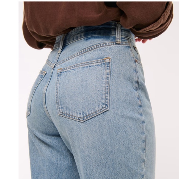 Abercrombie The Loose High Rise Curve Love Jeans 25 0L Light Wash Baggy Wide Leg - Picture 16 of 16
